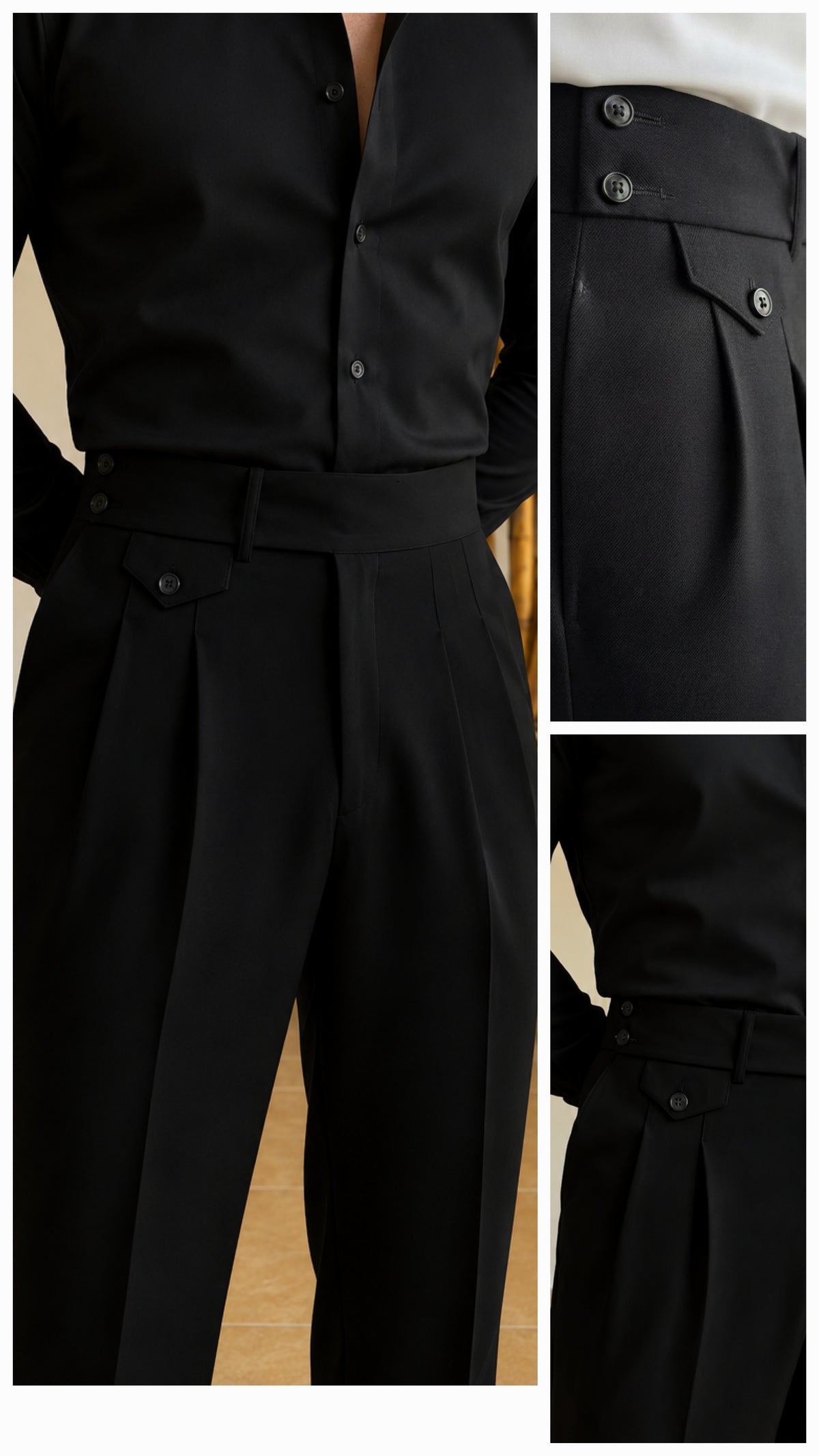 ZAYNOR SIGNATURE STYLE BLACK GURKHA PANT