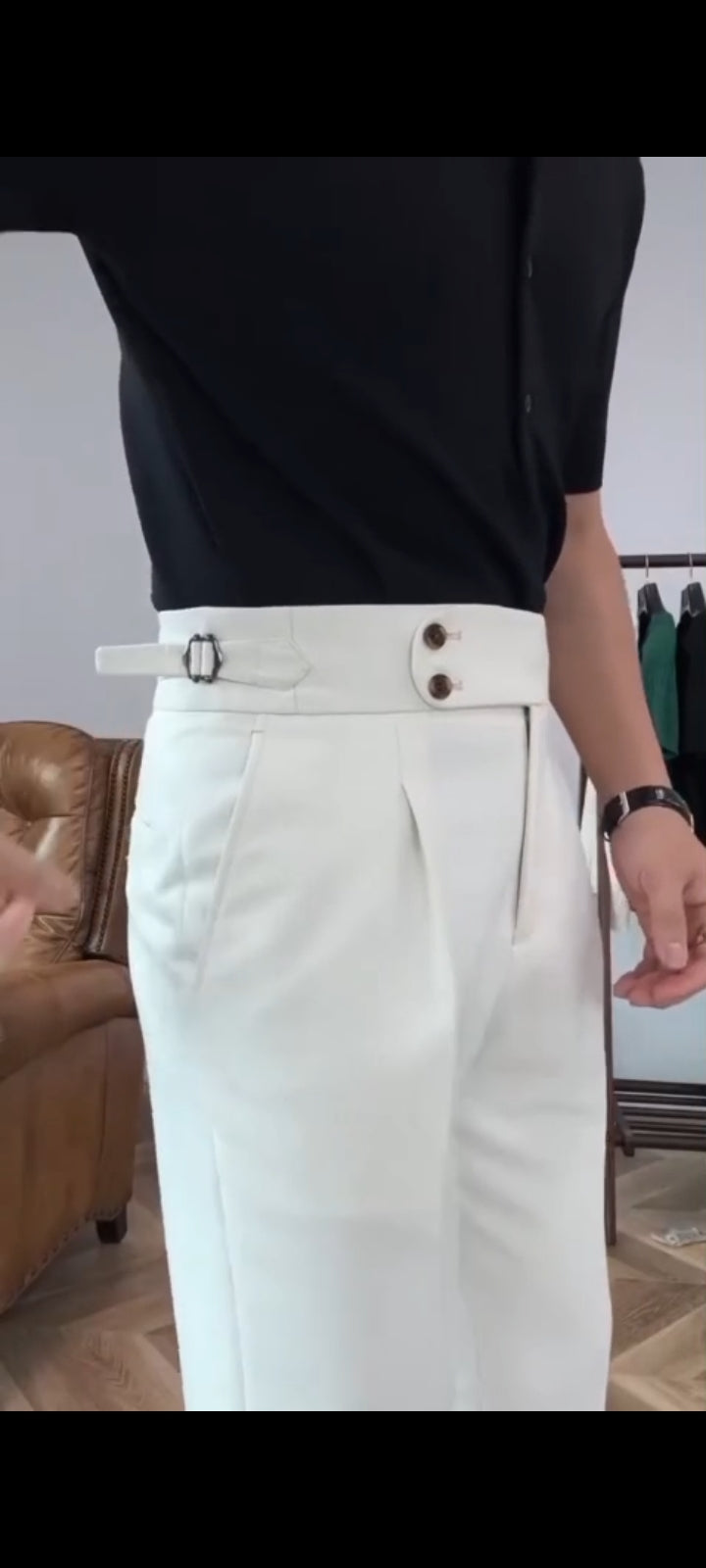 ZAYNOR OFFWHITE ITALIAN GURKHA PANT